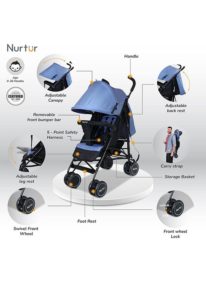 Nurtur عربة أطفال، أزرق فاتح، 0-36 شهر  - Image 2