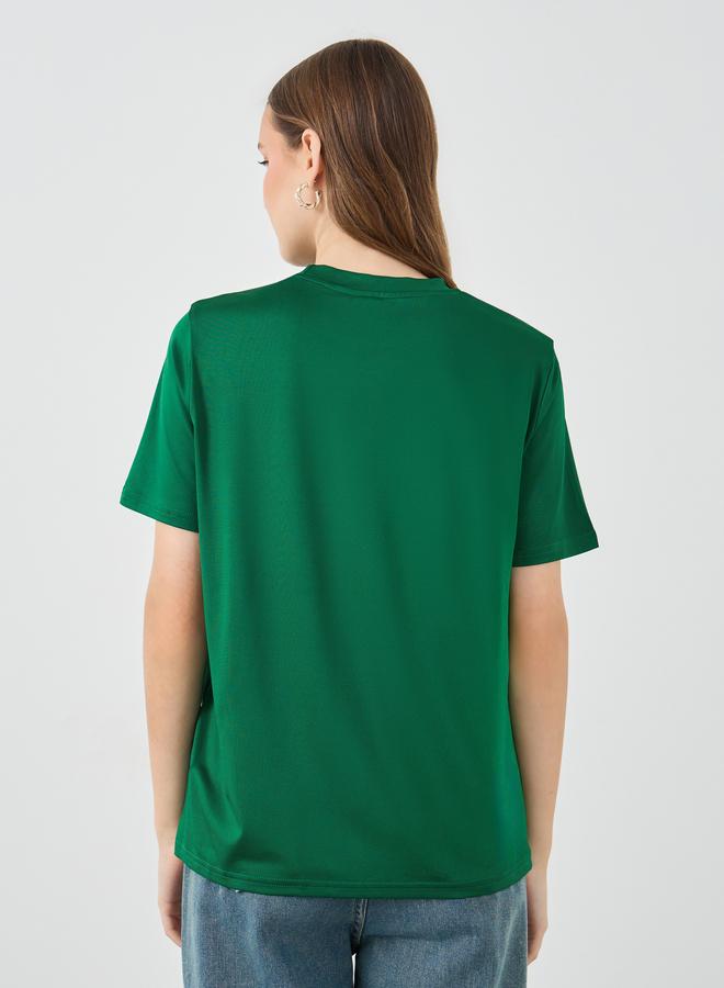 تايك تو تيشيرت أوفر سايز بطبعة شعار - Image 4