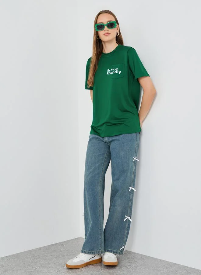 Take Two Slogan Print Oversize T-Shirt