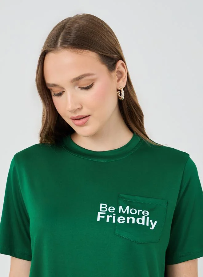 Take Two Slogan Print Oversize T-Shirt