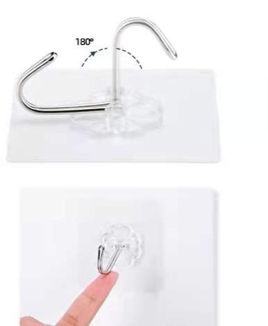 Xzyppci 58pcs Adhesive HooksReusable Hooks for HangingTransparent HooksWidely Applicable to Kitchen and Bathroom Sticky Hooks - Image 3
