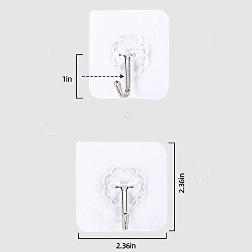 Xzyppci 58pcs Adhesive HooksReusable Hooks for HangingTransparent HooksWidely Applicable to Kitchen and Bathroom Sticky Hooks - Image 2