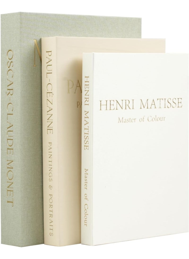 Decorative Books Set of 3, Beautiful Linen Boxes Decor Coffee Table Bookshelf or Mantle, Modern Hardcover Stacked Display Books, Storage Box, Photo Storage and as a Keepsake Box (Sage Green+Beige+White) - Image 1