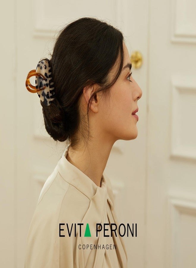 EVITA PERONI Middle Hair Clip, "Vintage Candy" Hair Clips for Women Strong Grip Acetate Shark Claw Clip with Gift Box, Amber - Image 3