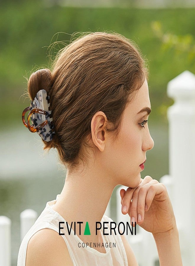 EVITA PERONI Middle Hair Clip, "Vintage Candy" Hair Clips for Women Strong Grip Acetate Shark Claw Clip with Gift Box, Amber - Image 2