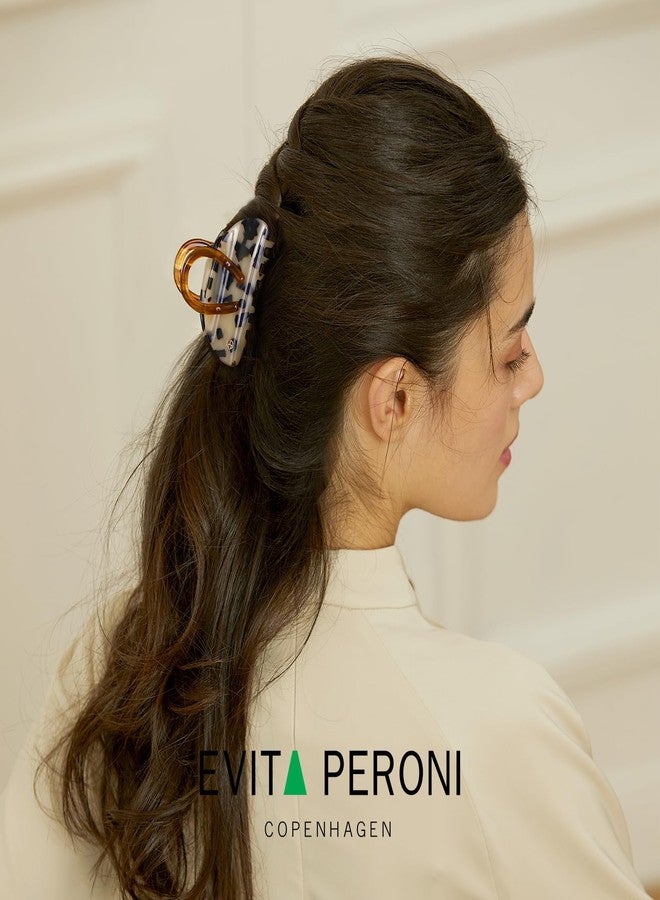 EVITA PERONI Middle Hair Clip, "Vintage Candy" Hair Clips for Women Strong Grip Acetate Shark Claw Clip with Gift Box, Amber - Image 4
