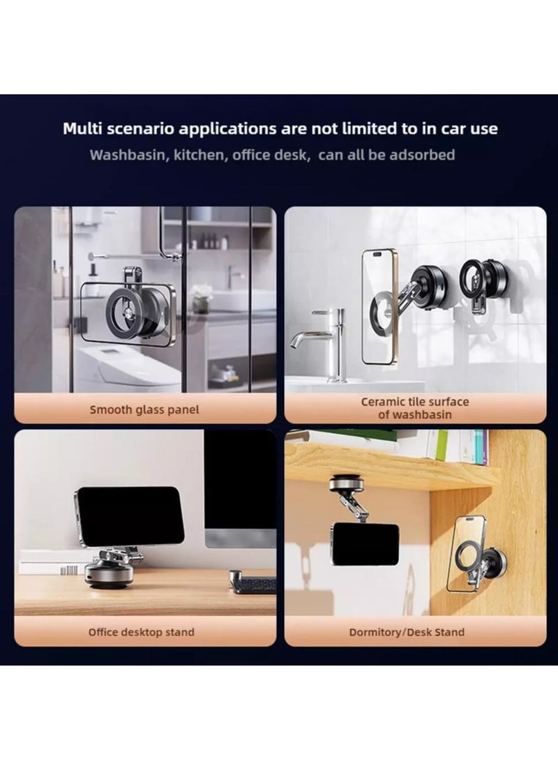 SASKA Vacuum Suction Magnetic Phone Holder X93 (Gray) - 360° Rotation Portable Magnetic Bracket for Glass, Screens, Wall Tiles, Most Surfaces - Image 5