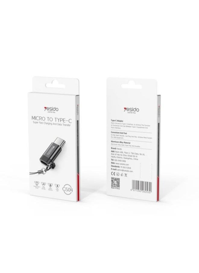 Yesido - GS04 Micro To Type-C Easy To Carry Intimate Lanyard Design Mini OTG Adapter Charging Transmission. - Image 1