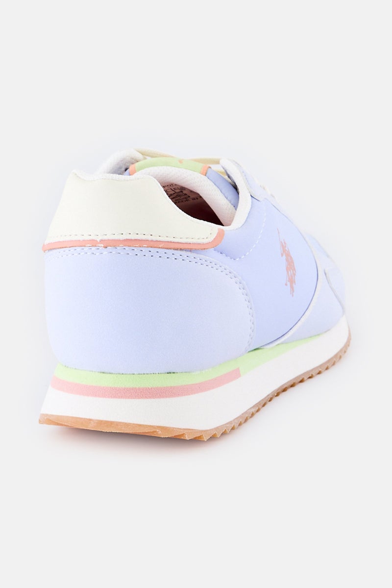 U.S. Polo Assn. Women Brand Logo Lace Up Casual Shoes, Light Blue - Image 4