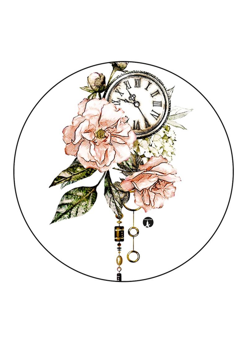 RKN Flowers Printed Round Pin Badge Multicolour - Image 1