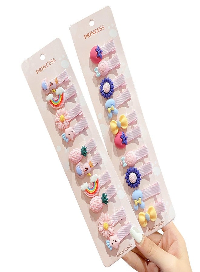 SYGA Hair Clips for Girls Duckbill Hairpins with Flower, Bow Tie, Rainbow,Patterns Perfect Hair Accessories for All Hair Types - Pack of 2, Multicolor - Image 1