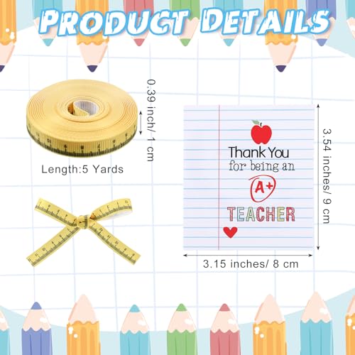 Frienda 24 Pcs Teacher Appreciation Gift Bags with Measuring Tape Ribbon Thank You Tags Clear PVC Notebook Style Gift Bags with Handle for Graduation End of Year Back to School Classroom Celebration - Image 3