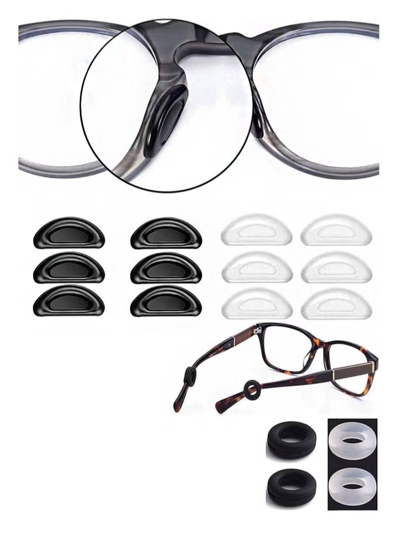 Multifunctional glasses anti-skid set silicone nose pads + ear hooks + anti-skid ring sports anti-drop glasses accessories - Image 2