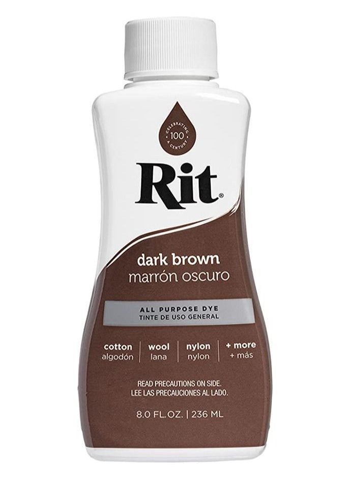 Rit Dye - Liquid Fabric Dye Dark Brown 236ml - Image 1