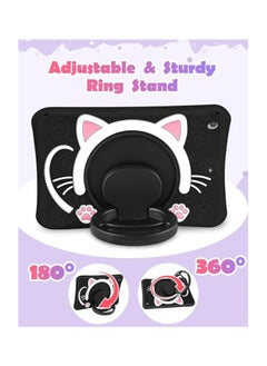 General for iPad 9th/8th/7th Generation Case 10.2 Inch Cute Girls Kawaii Cover Girly 3D Cat Cartoon Women with Rotating Handle Stand u0026 Strap Soft Silicone Funda for Apple iPad Cases 9th/8th/7th Gen  - Image 3