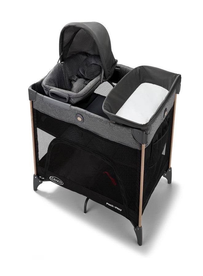 Graco Pack n’ Play Close2Baby Playard with Baby Bassinet, Changing Table, Portable Infant Seat, Milan - Image 1
