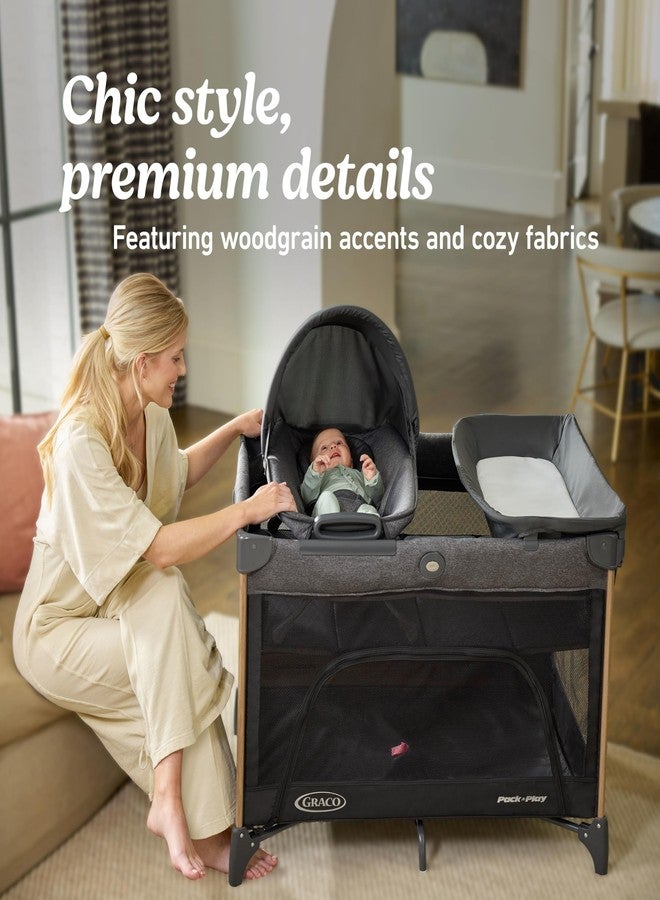 Graco Pack n’ Play Close2Baby Playard with Baby Bassinet, Changing Table, Portable Infant Seat, Milan - Image 5