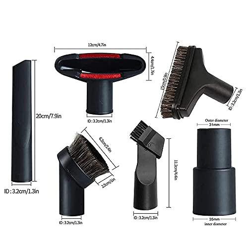 Alrens 1 1/4" Shop Vacuum Attachments Brushes Kit 1-1/4 inch 1-3/8 inch Vacuum Cleaner Accessories, Set of 7 - Image 2