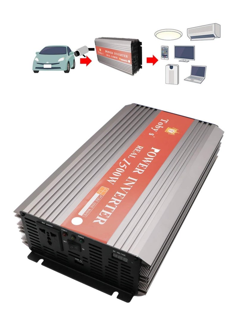 Toby's Toby's 1500W Car Inverter DC 12V to AC 220V Auto Voltage Converter  - Image 3