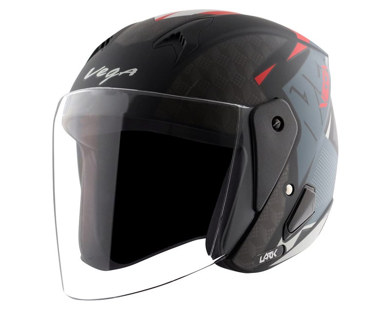 Vega Lark Twist Motorbike ISI Certified Full Face Motorcycle Helmet with Impact Resistant ABS Shell High Density EPS Liner Scratch Resistant Visor Aerodynamic Design Quick Release Buckle Comfortable Breathable Inner Padding Dull Black Red Helmet-L - Image 5