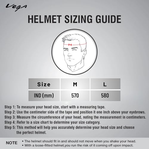 Vega Lark Twist Motorbike ISI Certified Full Face Motorcycle Helmet with Impact Resistant ABS Shell High Density EPS Liner Scratch Resistant Visor Aerodynamic Design Quick Release Buckle Comfortable Breathable Inner Padding Dull Black Red Helmet-L - Image 3