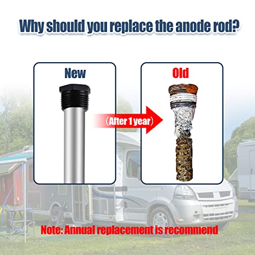 jixsloft 5 Pack RV Water Heater Anode Rod & Flush Wand Kit with Hex Wrench Socket Removal Tool, 9.25"L x 3/4" NPT Aluminum RV Hot Water Heater Anode Rod for Suburban, Mor-Flo, Extends RV Tank Life - Image 3