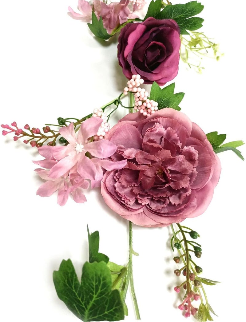 OrgMemory Peony Flower Garland, Rose Flower Swag, 6' Wedding Arch Flowers for Wedding Decor Home Table Runner Mantle Party Decor(Dusty Peony Garland) - Image 3