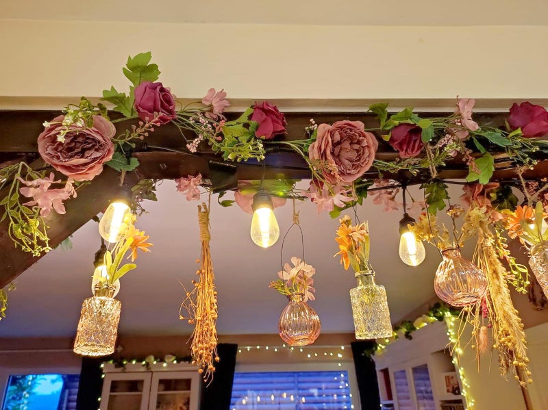 OrgMemory Peony Flower Garland, Rose Flower Swag, 6' Wedding Arch Flowers for Wedding Decor Home Table Runner Mantle Party Decor(Dusty Peony Garland) - Image 4