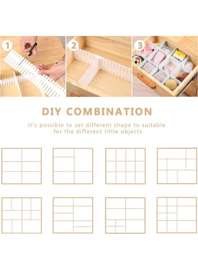 موثوقية التنبؤ منظم أدراج، منظم أدراج، قابل للتعديل، بسيط، أبيض، 12 عبوة (37 × 7 سم)، منظم أدراج لغرفة النوم، الخزانة، الملابس، المكتب، تخزين المطبخ - Image 4