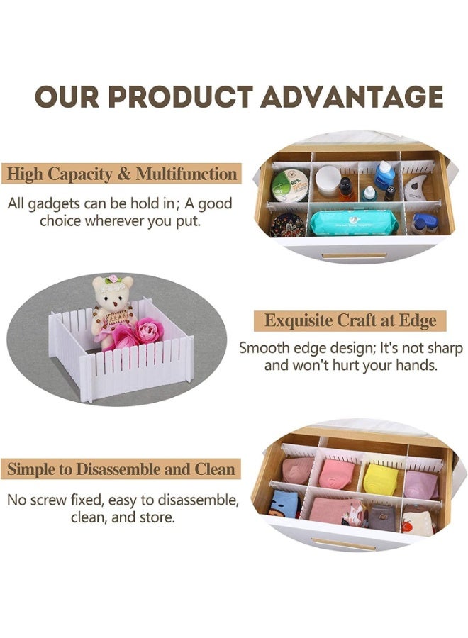 موثوقية التنبؤ منظم أدراج، منظم أدراج، قابل للتعديل، بسيط، أبيض، 12 عبوة (37 × 7 سم)، منظم أدراج لغرفة النوم، الخزانة، الملابس، المكتب، تخزين المطبخ - Image 2