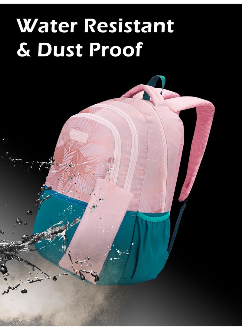 لافي حقيبة ظهر لافي سبورت  لتر موجة متوافقة مع اللابتوب وغطاء مطر وحافظة أقلام بلون مرجاني - Image 4