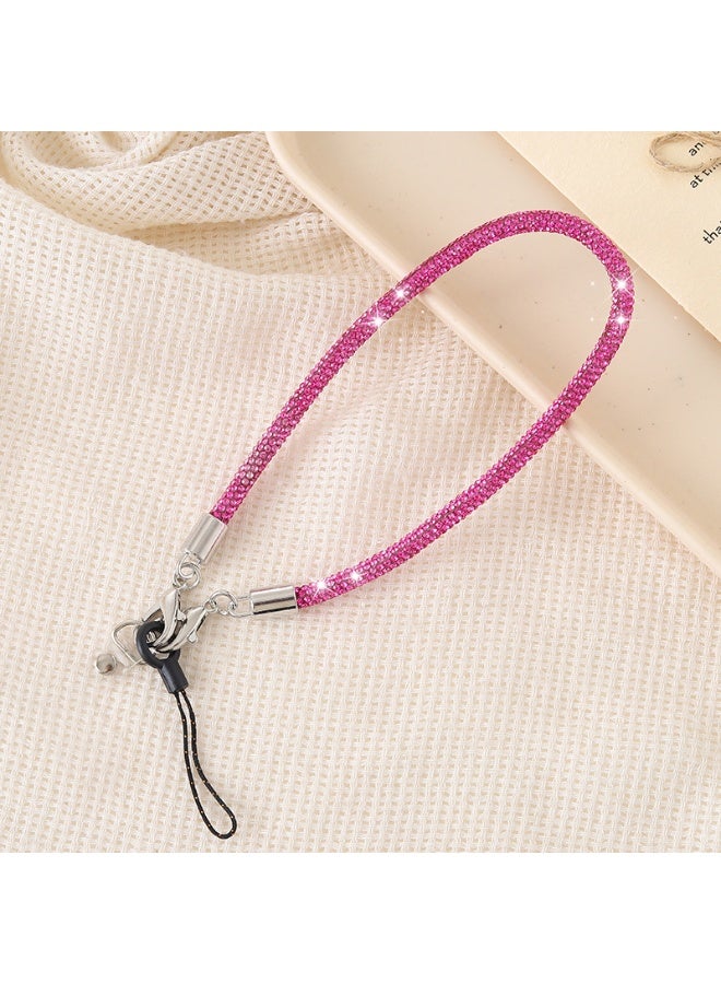 NIBEMINENT Super Cute Beaded Phone Charm – Trendy Phone Chain Wrist Strap, Shining Beads Chain Lanyard for Cell Phone