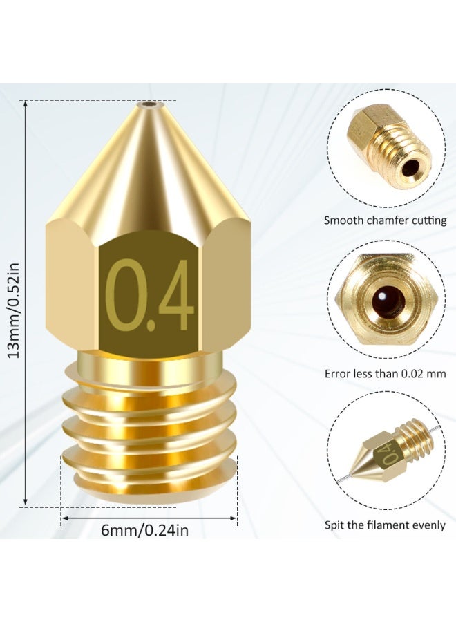 3D Printer Brass Hotend Nozzles with DIY Tools Storage Box, 0.4MM 25PCS MK8 Ender 3 V2 Nozzles for Creality Ender 3/Ender 3 Pro/Ender 3 Max/5 Pro/Ender 3 S1/Ender 3 Neo/CR 10 Series 3D Printer - Image 4