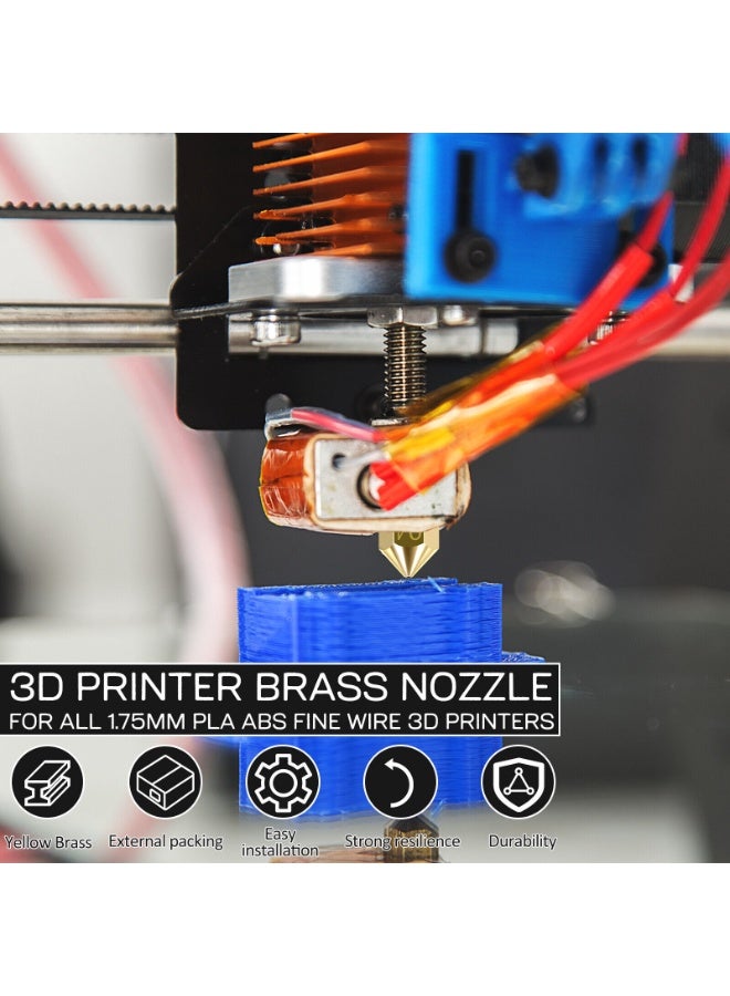 3D Printer Brass Hotend Nozzles with DIY Tools Storage Box, 0.4MM 25PCS MK8 Ender 3 V2 Nozzles for Creality Ender 3/Ender 3 Pro/Ender 3 Max/5 Pro/Ender 3 S1/Ender 3 Neo/CR 10 Series 3D Printer - Image 3