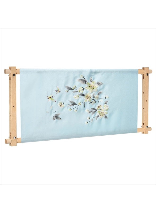 PATIKIL إطار نسيج التطريز بالإبرة، 33"x12" إطار تطريز من خشب الزان، حامل تطريز، إطار خياطة، حامل لحياكة الكروشيه - Image 1