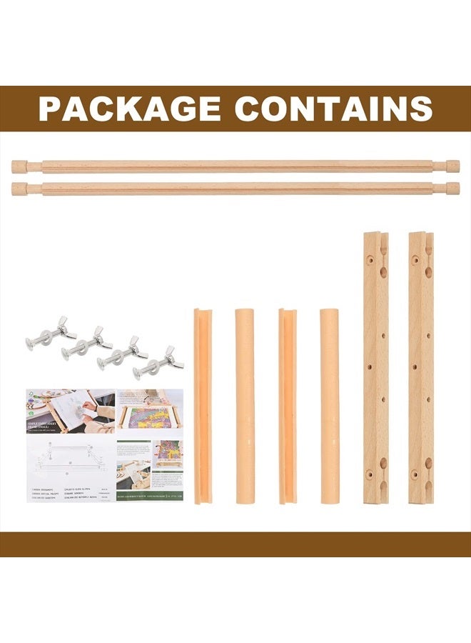 PATIKIL إطار نسيج التطريز بالإبرة، 33"x12" إطار تطريز من خشب الزان، حامل تطريز، إطار خياطة، حامل لحياكة الكروشيه - Image 5