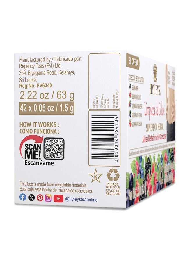 HYLEYS Tea شاي هايليز لتنظيف القولون بنكهات متنوعة - 42 كيس شاي (1 عبوة) - Image 2