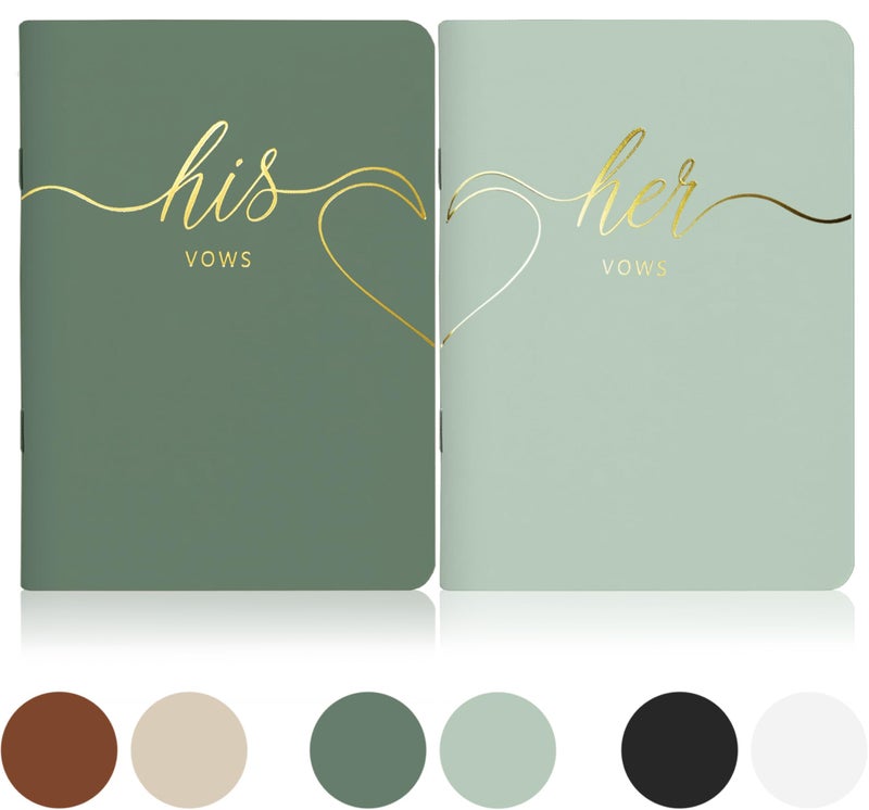 LSSH GmbH Wedding Vow BooksOriginal Vow Books His and HersPerfect Wedding Essentials for Your Wedding Day28 Pages55 X 4 Mint Sage