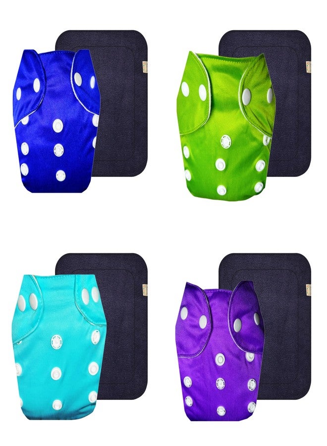 Dumbledo Lite Cloth Diaper with Black Insert (Pack of 4) | Dry Feel and Comfortable | Breathable | Easy to Clean | Worry-Free Diapering | 3 Months - 2 Years | Unisex Baby - Image 1