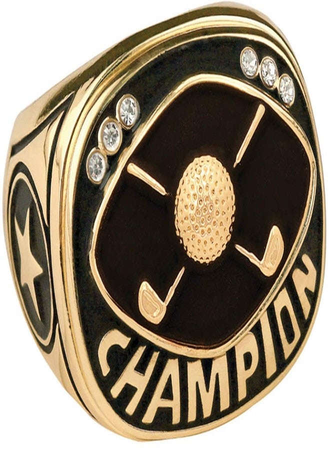 Express Medals Champion Golf Trophy Ring in Sizes 6 to 15 with Award Display Stand Case and Neck Display Ball Style Chain 15 - Image 1