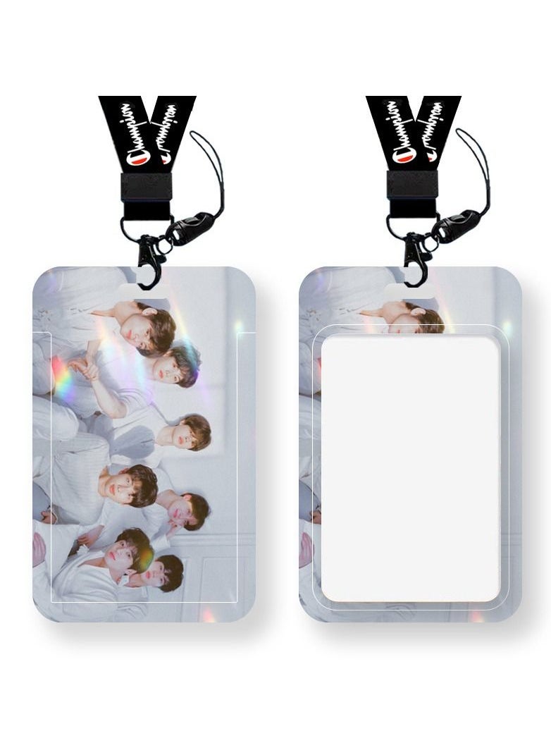 NIBEMINENT South Korea Bts Student Work Permit School Access Card Protective Cover With Lanyard 