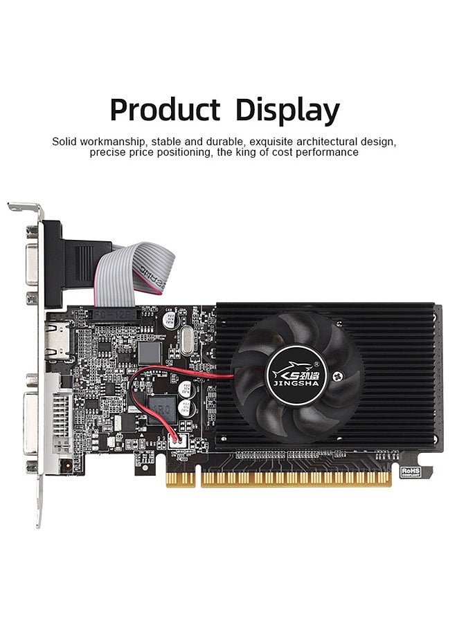 GT210 Graphics Card, 1GB/DDR3/64bit Memory Video Card, Support HD+VGA+DVI-D Ports for Office Entertainment