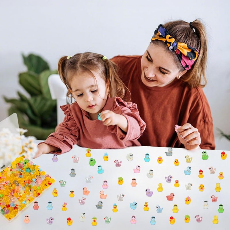Bingcute 120 Pcs Mini Resin Ducks, Tiny Animals Figures to Hide Small Little Plastic Miniature Ducks Bulk for Dollhouse Decor Home Office Potted Fish Tank Aquarium Landscape Micro Fairy Garden Accessories - Image 4