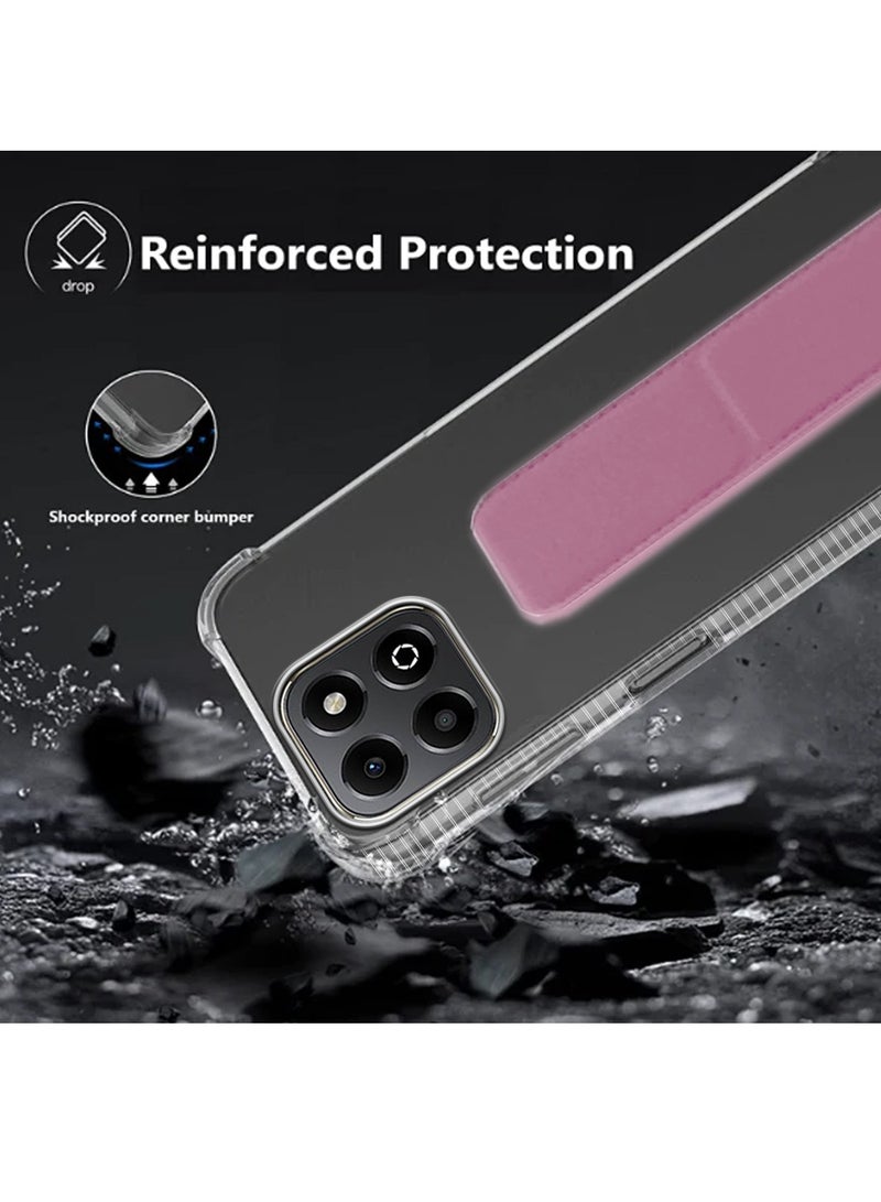 Wtech Honor X7c 4G 2024 TPU Hand Grip Air Pillow Case Cover - Clear/Pink - Image 5