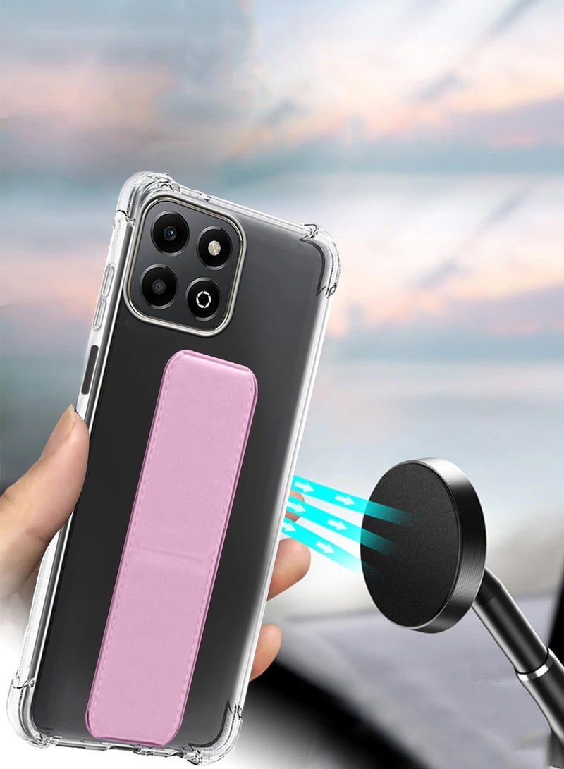 Wtech Honor X7c 4G 2024 TPU Hand Grip Air Pillow Case Cover - Clear/Pink - Image 4