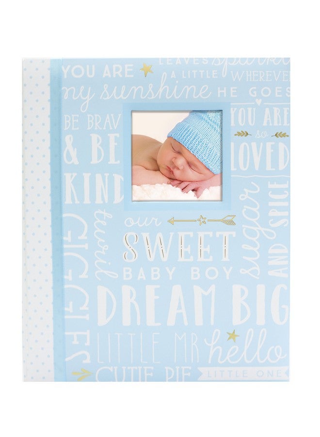 Lil Peach Lil' Peach First 5 Years Baby Memory Book, Newborn Milestone Keepsake Journal Scrapbook, Gift For New And Expecting Parents, 46 Fill In Pages, Blue - Image 1