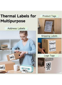 phomemo 4x6 Thermal Direct Shipping Label, 4''x 6'' Roll Labels, Compatible with Rollo, MUNBYN, Zebra, Fargo Label Printer, 1 Pack of 250 Labels (White)  - Image 4