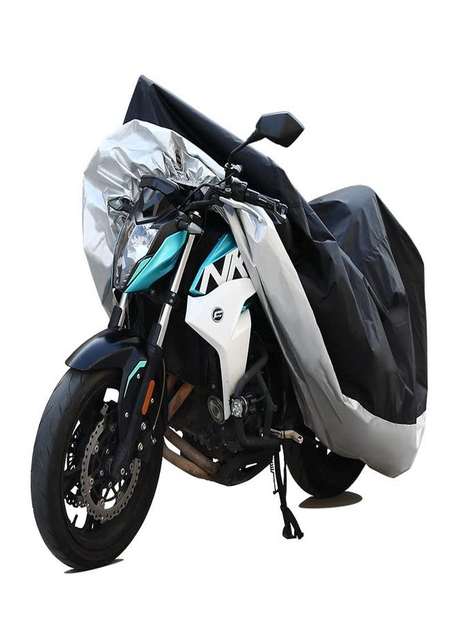 psler Motorcycle Cover Waterproof Outdoor - PSLER Universal Rainproof Snowproof Motorcycle Dust Cover with Lock-Holes and Storage Bag for Heavy Duty Motorbike, Moped, Dirt Bike, 96 x 49 x 41 Inch, XXL - Image 3