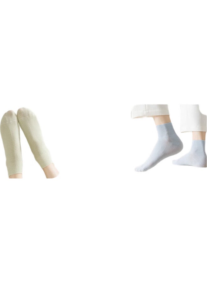 Modal 5 Pairs Seamless Socks For Women, Short Socks, Thin Spring And Summer Style, Anti-Pilling, Loose-Top, Postpartum Socks, Spring And Autumn Dopamine Short Mid-Calf Socks - Image 3