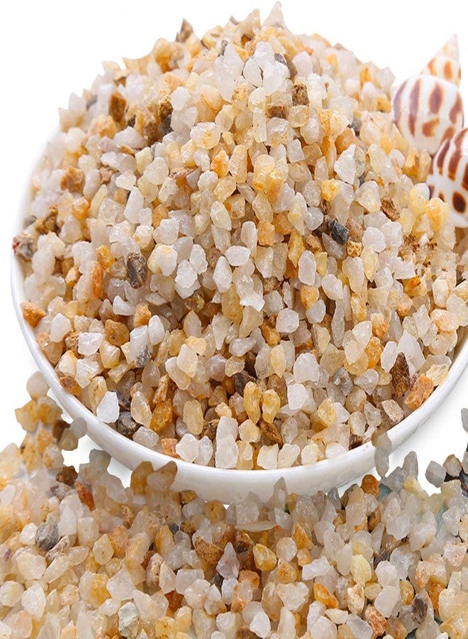 VAYINATO® Natural Decorative Mini River Rock Stones Small Chips Aquarium Gravel Top Dressing Terrarium Sand for Potted Plants, Aquariums, Lanscaping (Gold Sand Rock) (1Kg) by Petzlifeworld - Image 1